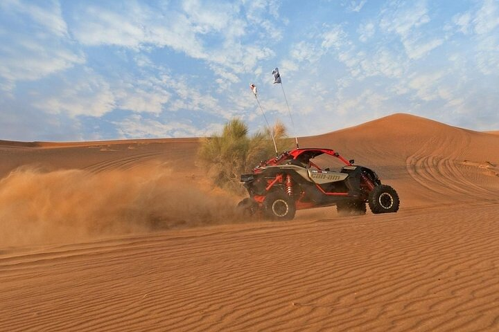 Feel the rush of adventure driving the Can-am Maverick X3 Turbo across Dubai’s stunning dunes with breathtaking landscapes and the exhilarating freedom of the open desert at your fingertips.